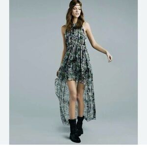 Zara Women's Floral Print Multicolor Chiffon High low
Maxi Dress Size S